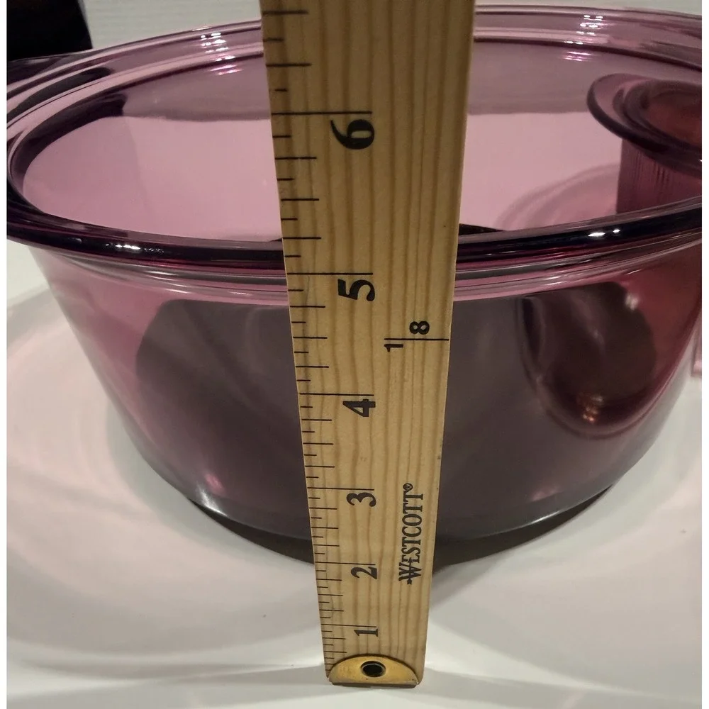 VISIONS by CORNING Cranberry Glass Dutch Oven Casserole Dish with Lid 5L MCM